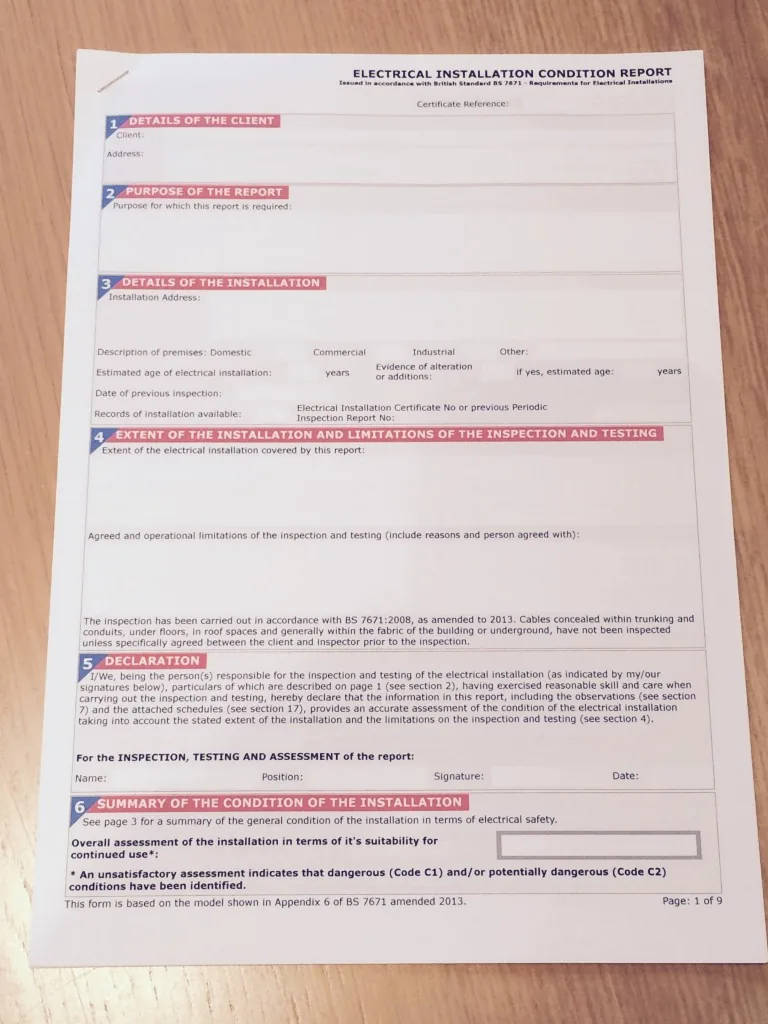 Electrical Home Condition Report